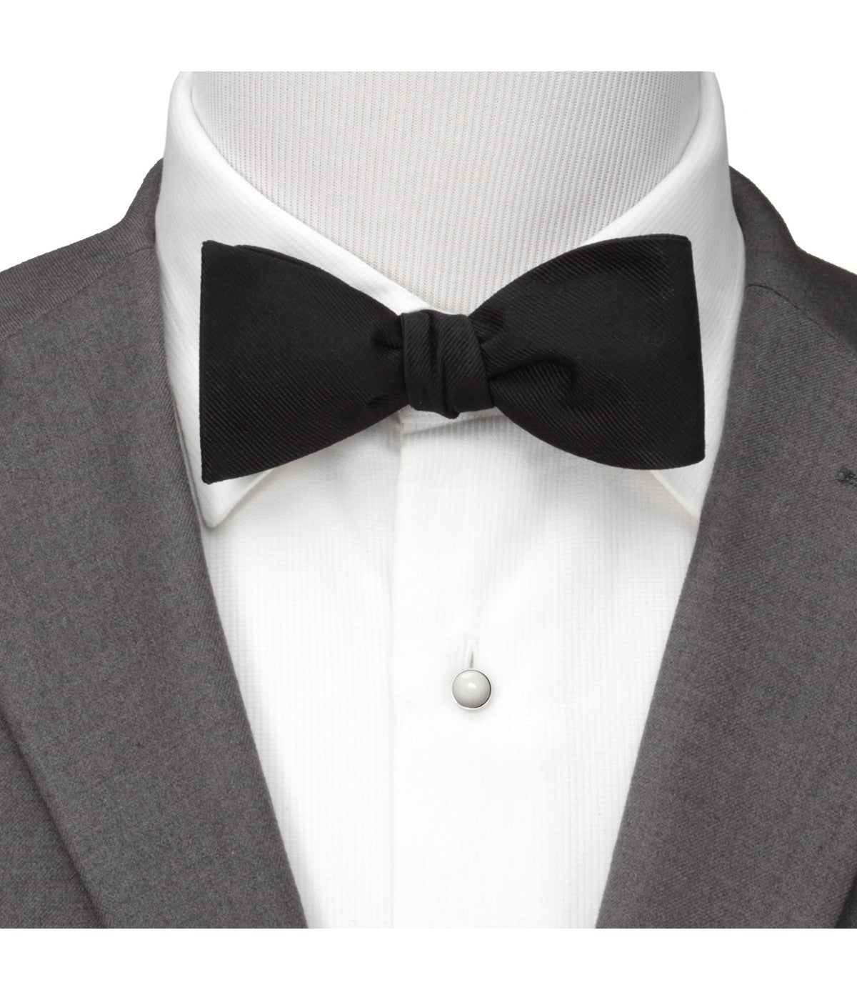  Cufflinks Black Self Tie Bow Tie - Black - Bonton