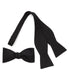  Cufflinks Black Self Tie Bow Tie - Black - Bonton