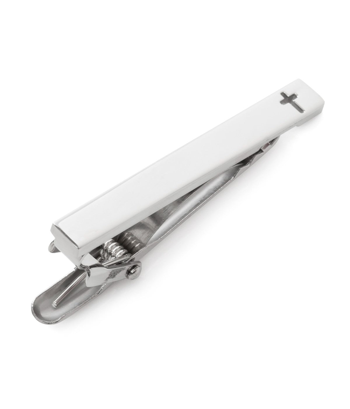  Cufflinks Cross Cutout Stainless Steel Tie Clip - Silver - Bonton