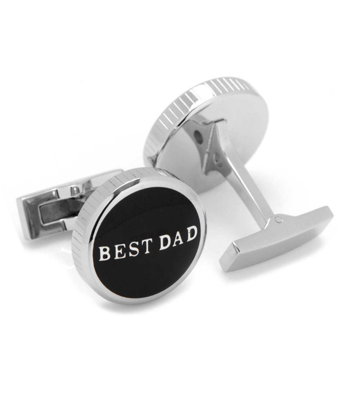  Cufflinks Best Dad Black Stainless Steel Cufflinks - Black - Bonton