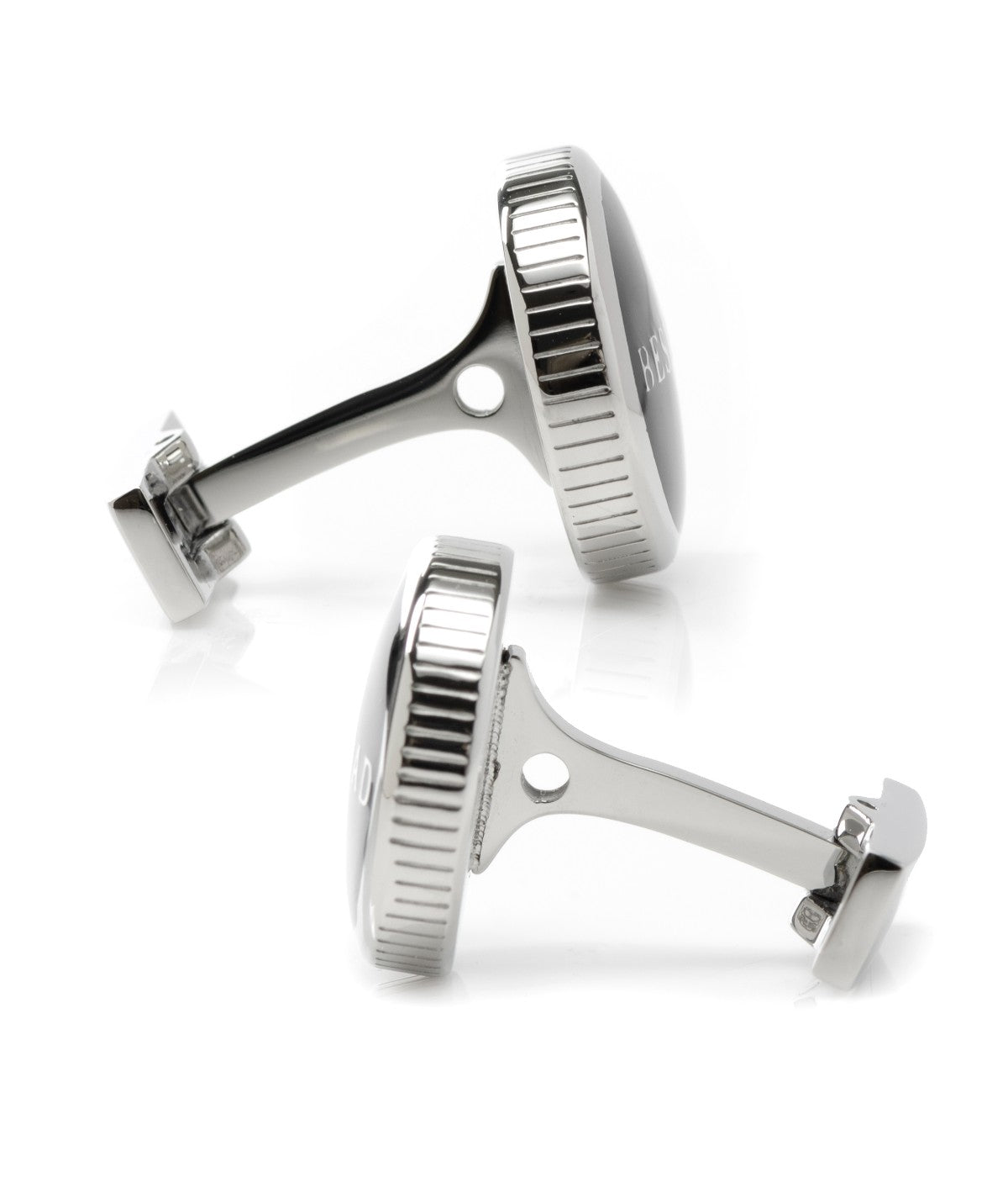  Cufflinks Best Dad Black Stainless Steel Cufflinks - Black - Bonton