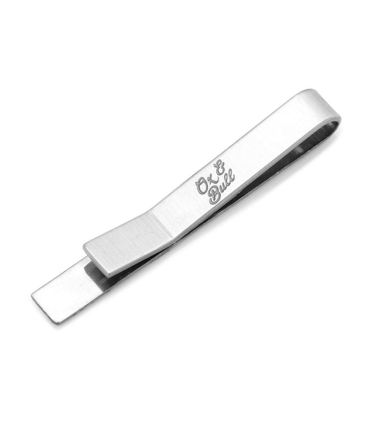  Cufflinks Etched Grid Tie Bar - Silver - Bonton