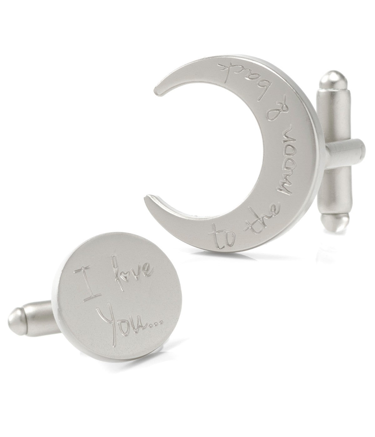  Cufflinks Love You to the Moon and Back Cufflinks - Silver - Bonton