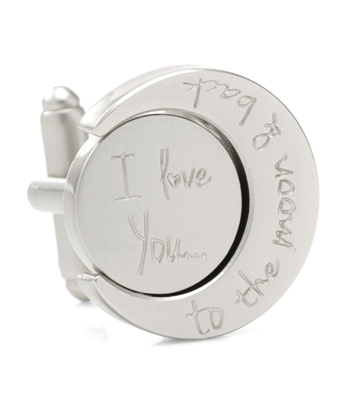  Cufflinks Love You to the Moon and Back Cufflinks - Silver - Bonton