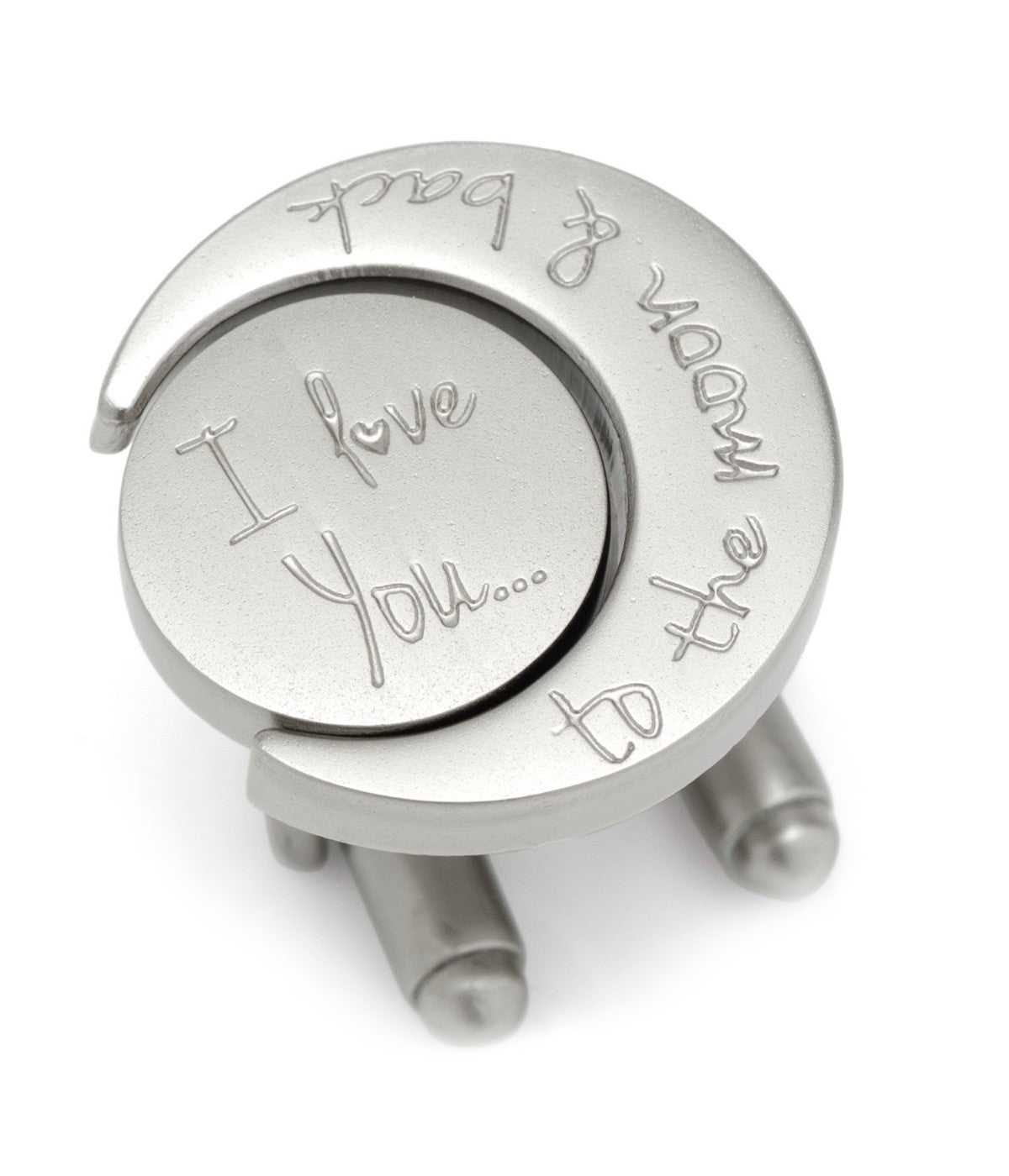  Cufflinks Love You to the Moon and Back Cufflinks - Silver - Bonton