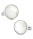  Cufflinks Silver and Mother of Pearl Cufflinks - White - Bonton