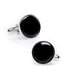  Cufflinks Silver and Onyx Cufflinks - Black - Bonton