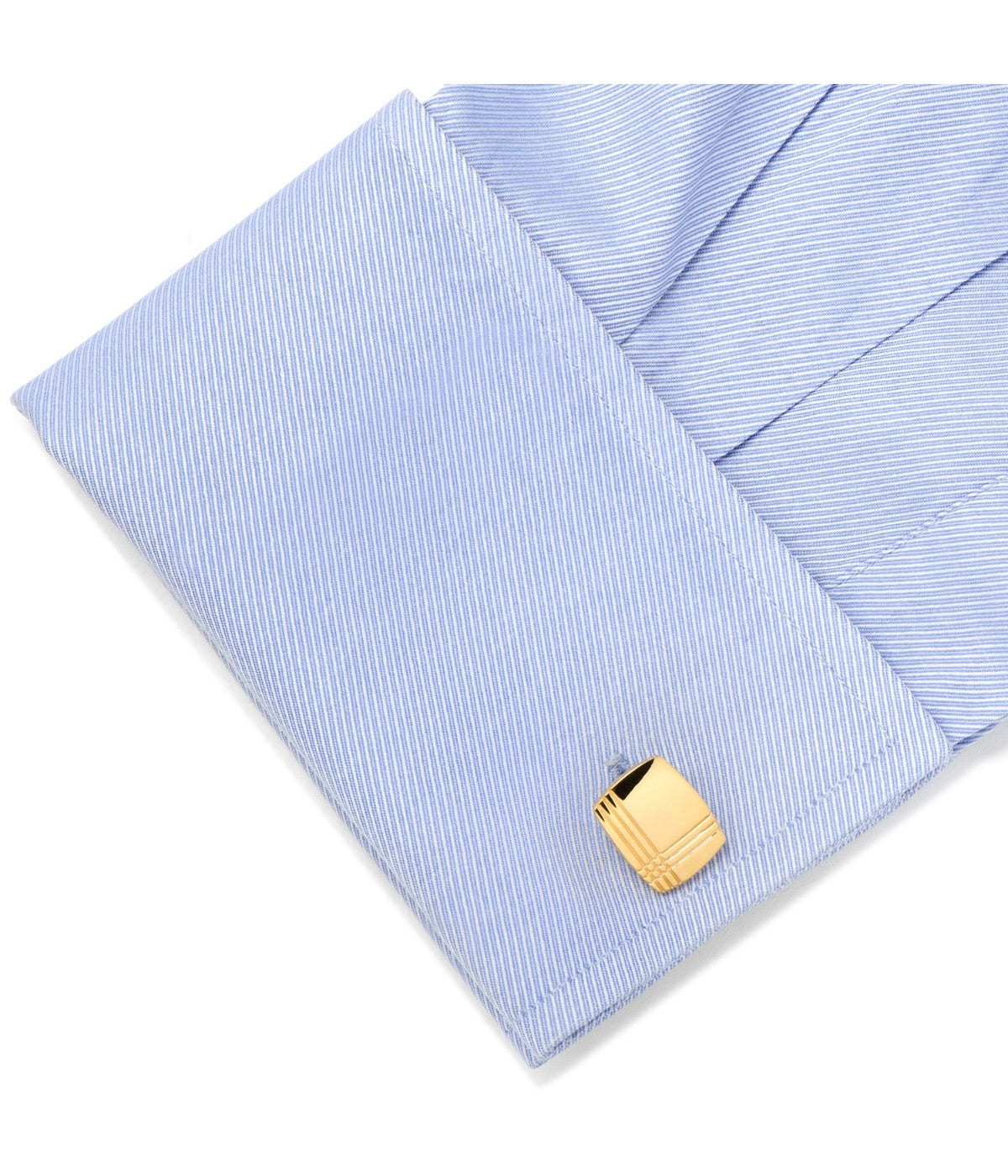  Cufflinks Stainless Steel Gold Tartan Plaid Cufflinks - Gold - Bonton