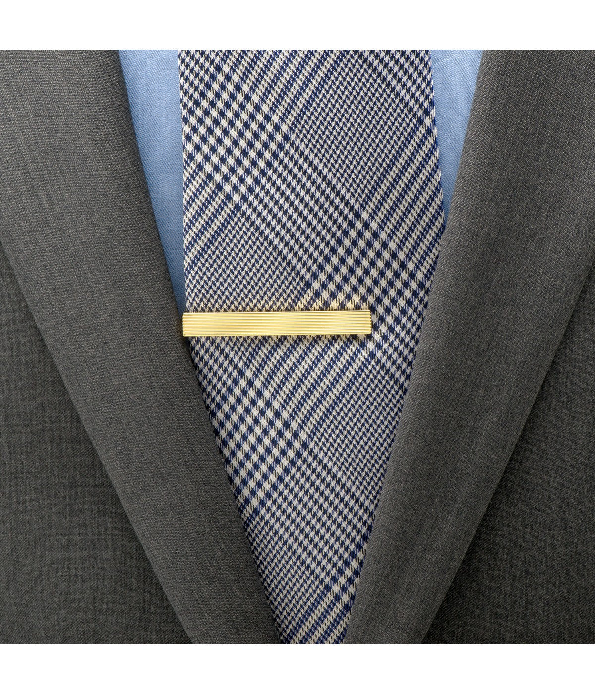  Cufflinks Gold Pinstripe Tie Clip - Gold - Bonton