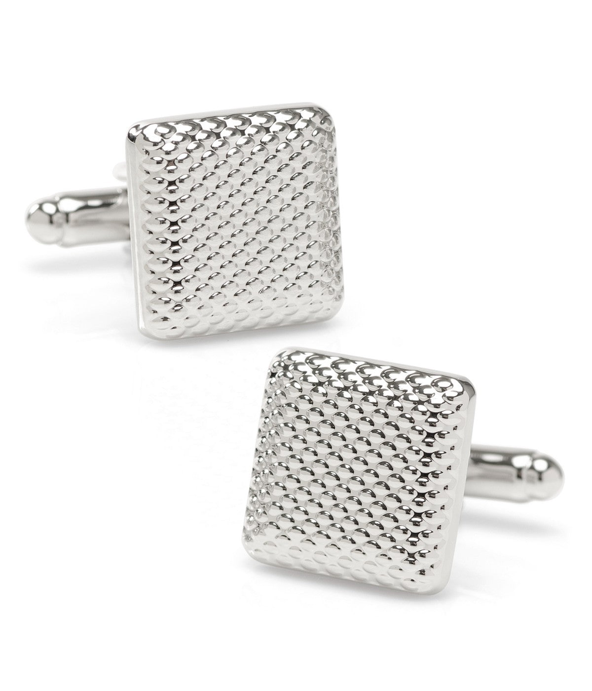  Cufflinks Silver Textured Square - Silver - Bonton