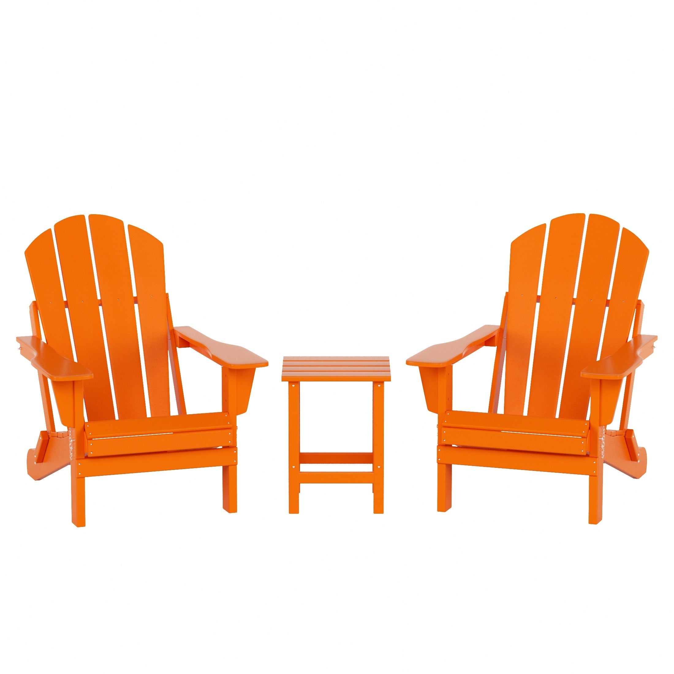  Westin Furniture 3-Piece Outdoor Patio Adirondack Conversation Seating Set - Orange - Bonton