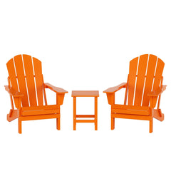 3-Piece Outdoor Patio Adirondack Conversation Seating Set