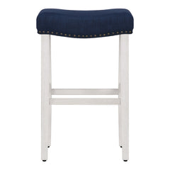 29" Upholstered Backless Saddle Seat Bar Stool