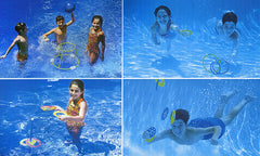 18" Vibrantly Colored 4-In-1 Fun Pack Swimming Pool Game Set