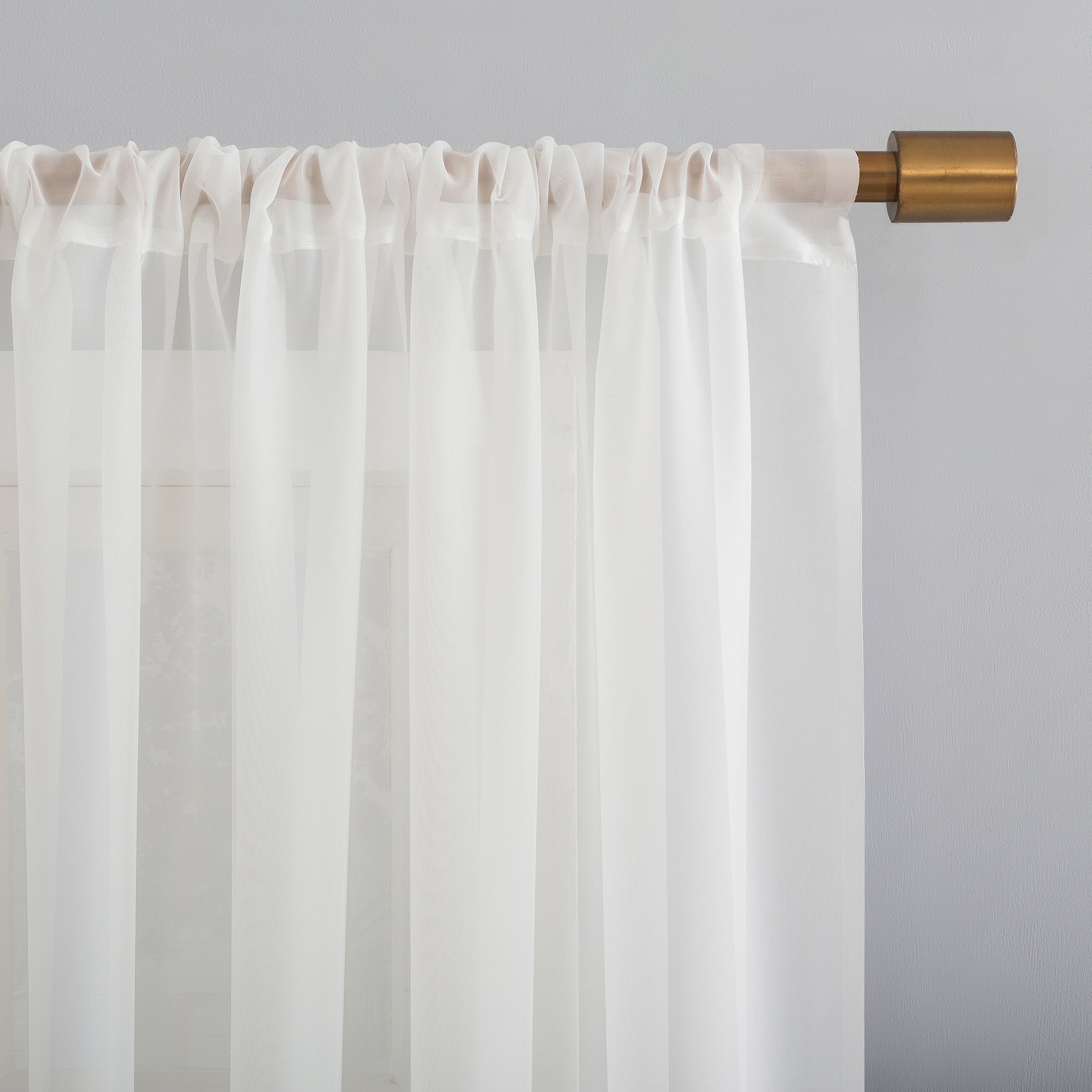  No. 918 Moulton Voile Sheer Rod Pocket Curtain Panel - Eggshell - Bonton