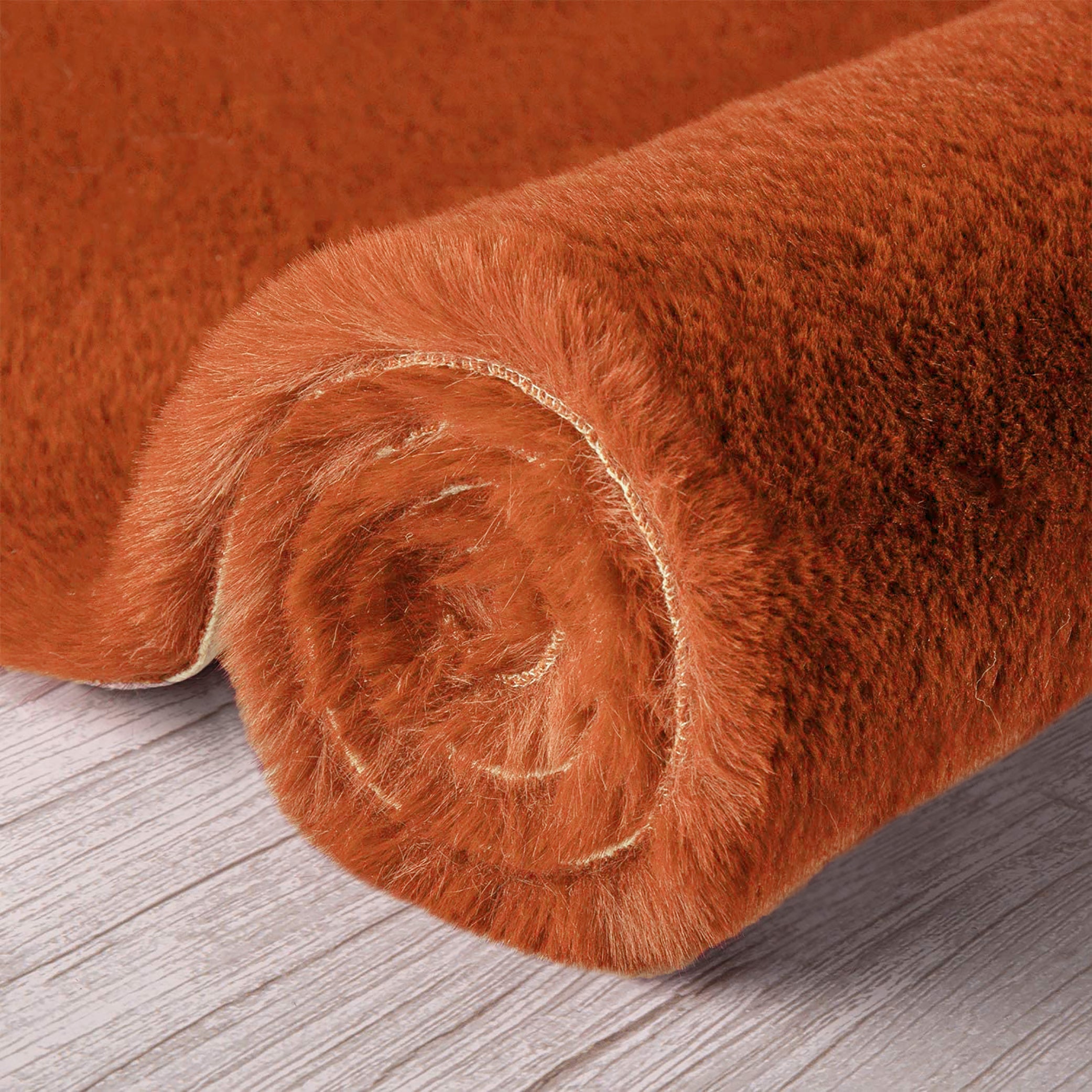  Home Mart Goods Orange Faux Rabbit Fur Fuzzy Soft Fluffy Plush Cozy Shaggy Area Rug by Homemartgoods - 2' x 3' Feet - Bonton