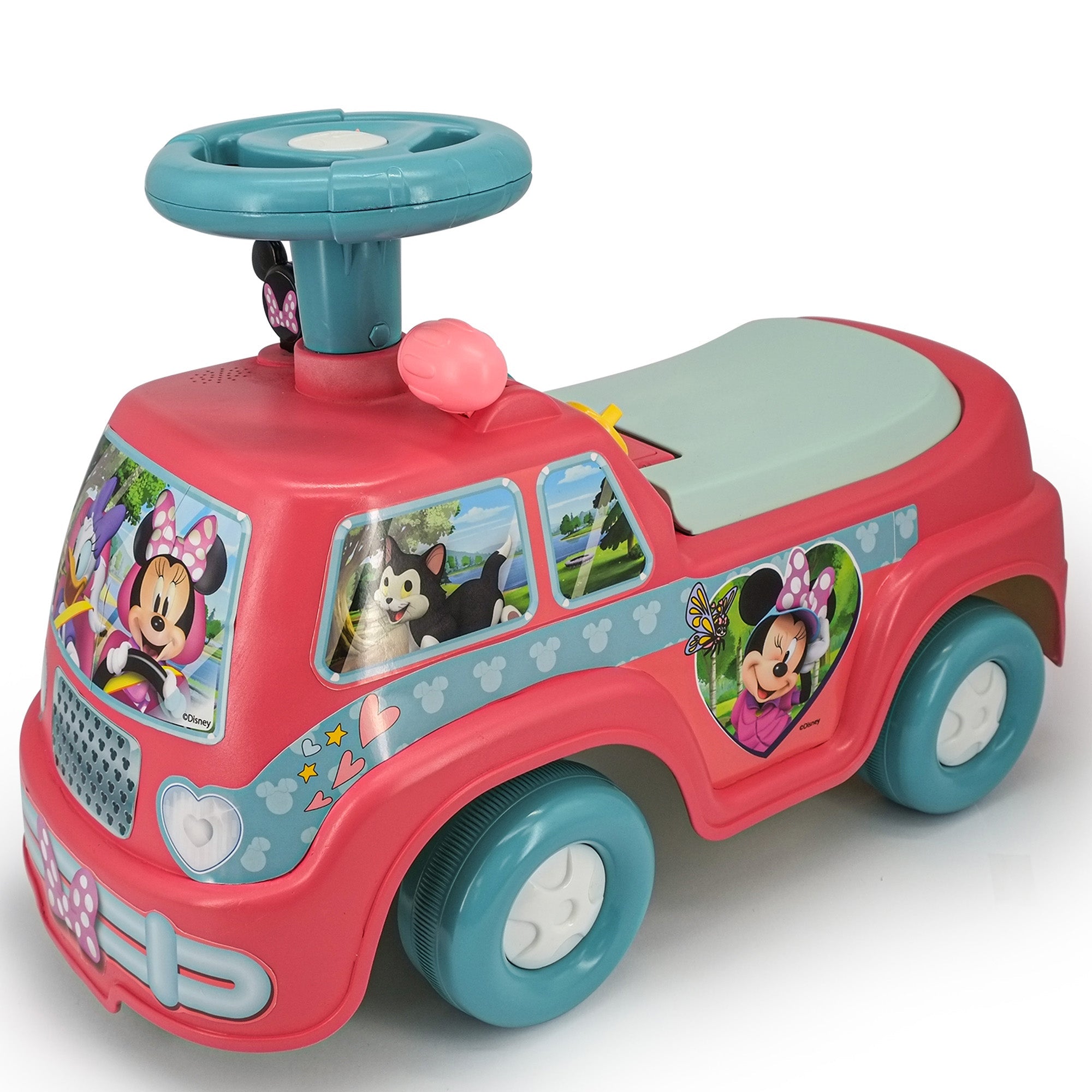  Kiddieland Kiddieland: My First Minnie Camper - Lights & Sounds Ride-On, Pink & Blue, Disney Foot To Floor Vehicle, Interactive Dashboard, Toddlers, Kids 18-36mo - Multi - Bonton