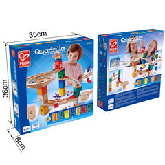 Hape Quadrilla Wooden Marble Run DIY Construction, 58 Pieces