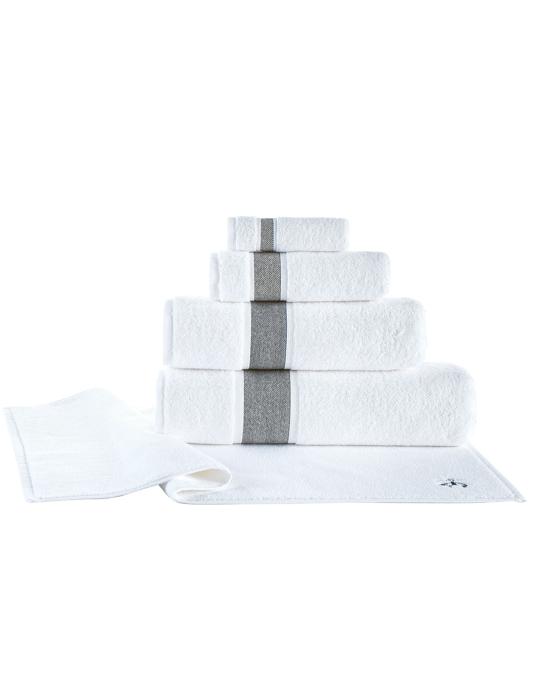  Brooks Brothers Ottoman Rolls Hand Towel - Sea Glass - Bonton