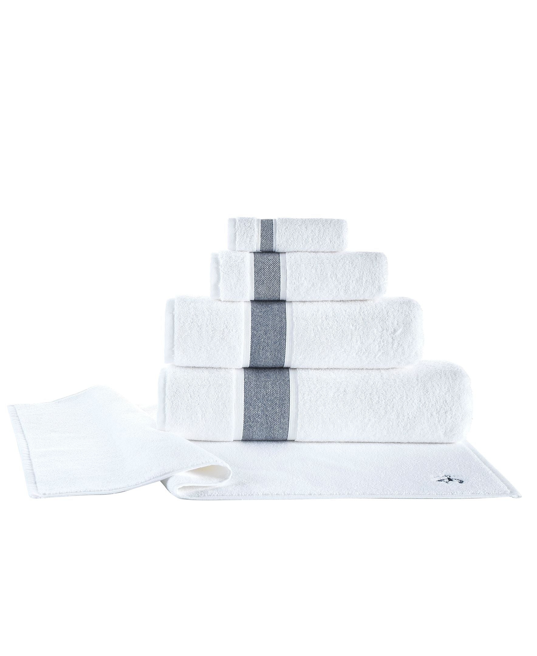  Brooks Brothers Ottoman Rolls 4 Piece Hand Towel Set - Sea Glass - Bonton