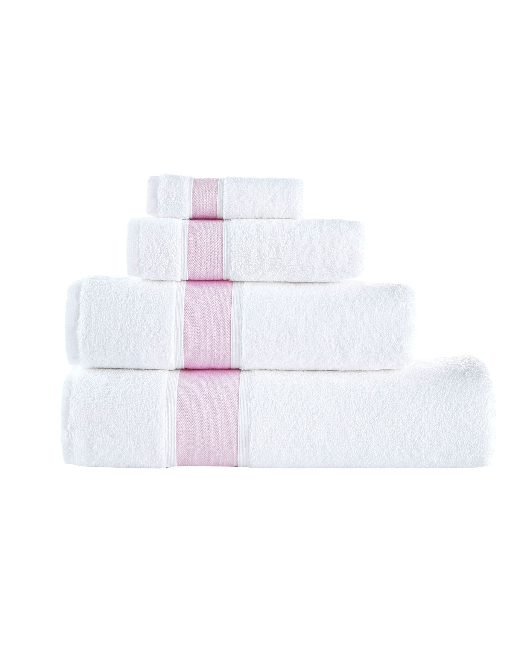  Brooks Brothers Ottoman Rolls 2 Piece Wash Towel Set - Pink - Bonton