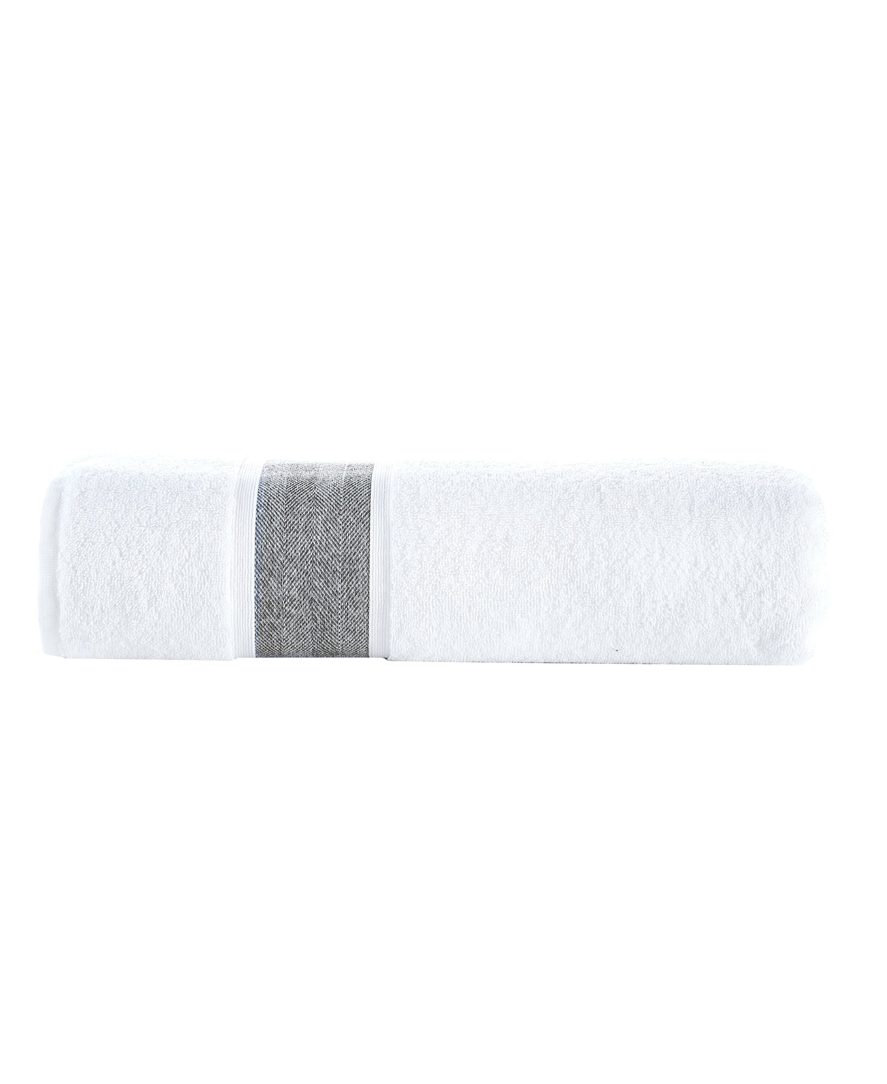  Brooks Brothers Ottoman Rolls Bath Sheet - Silver - Bonton