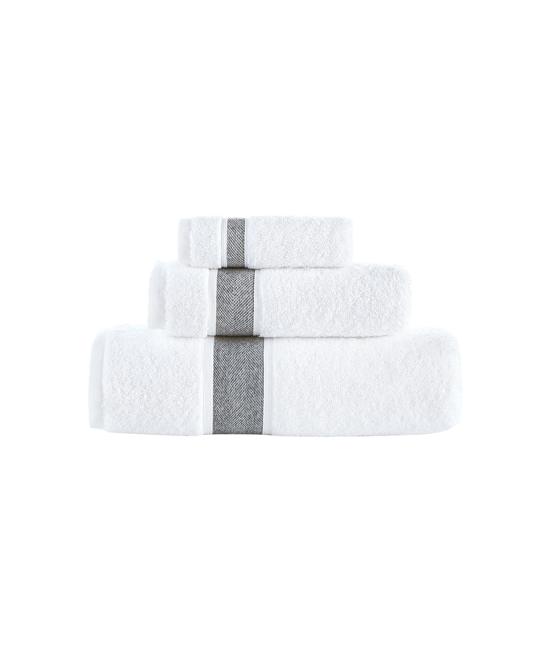  Brooks Brothers Ottoman Rolls 3 Piece Towel Set - Navy - Bonton