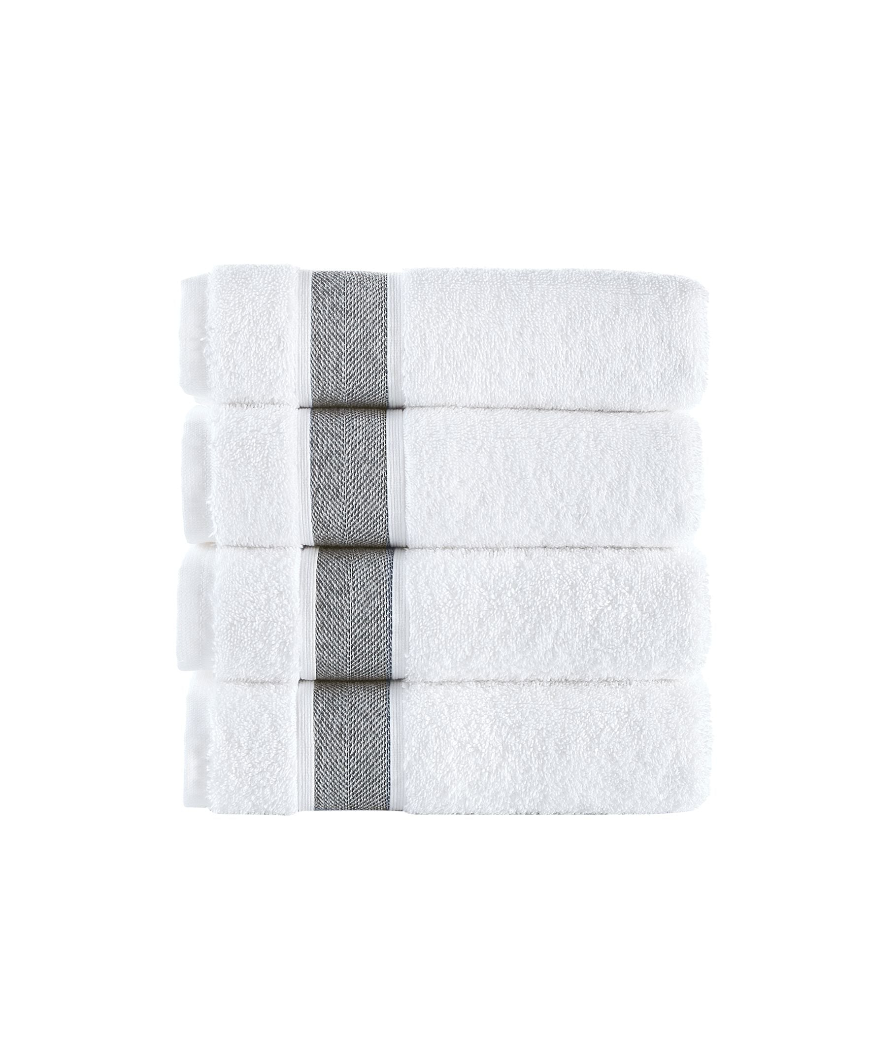  Brooks Brothers Ottoman Rolls 4 Piece Hand Towel Set - Sea Glass - Bonton