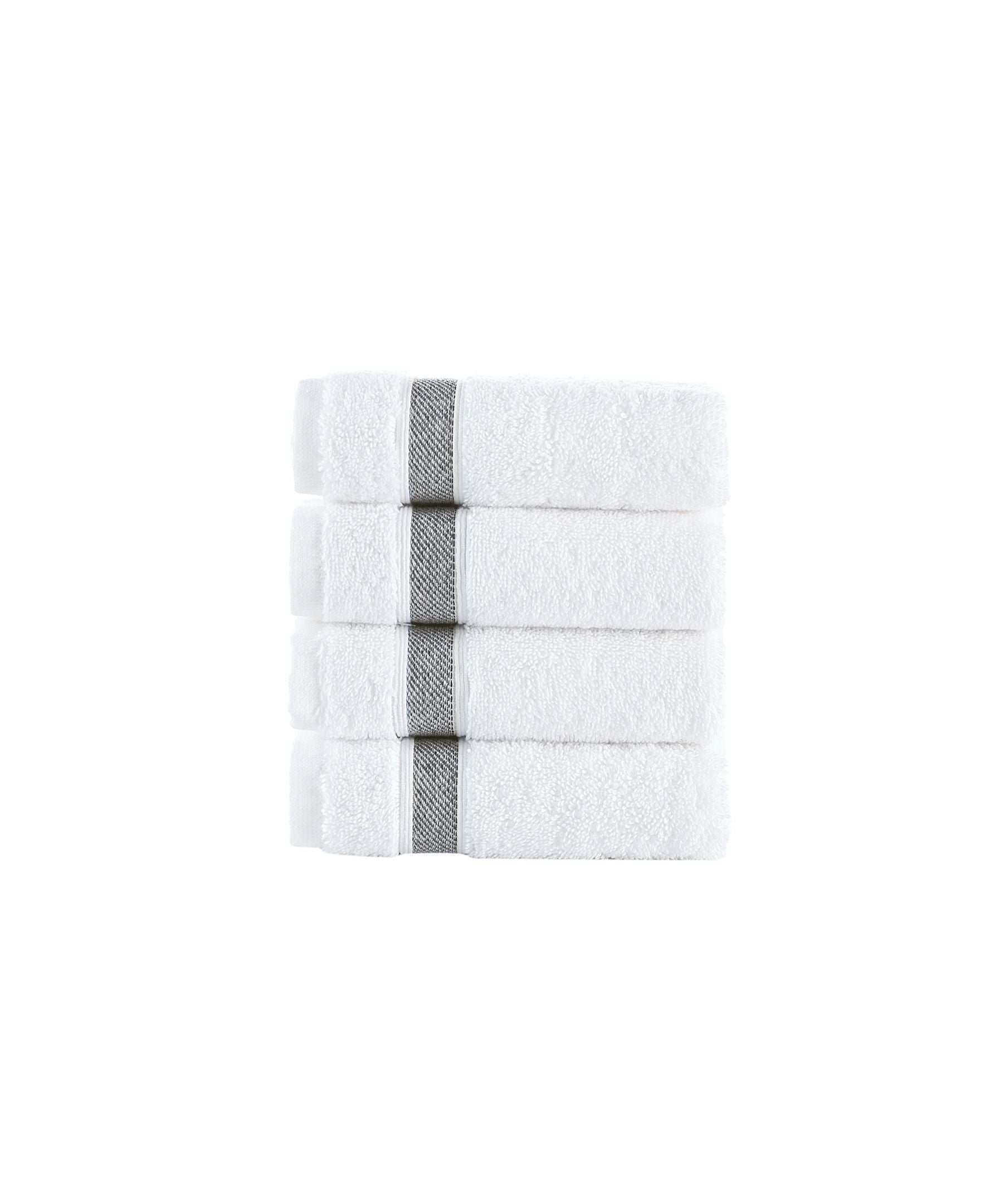  Brooks Brothers Ottoman Rolls 4 Piece Wash Towel Set - Sea Glass - Bonton