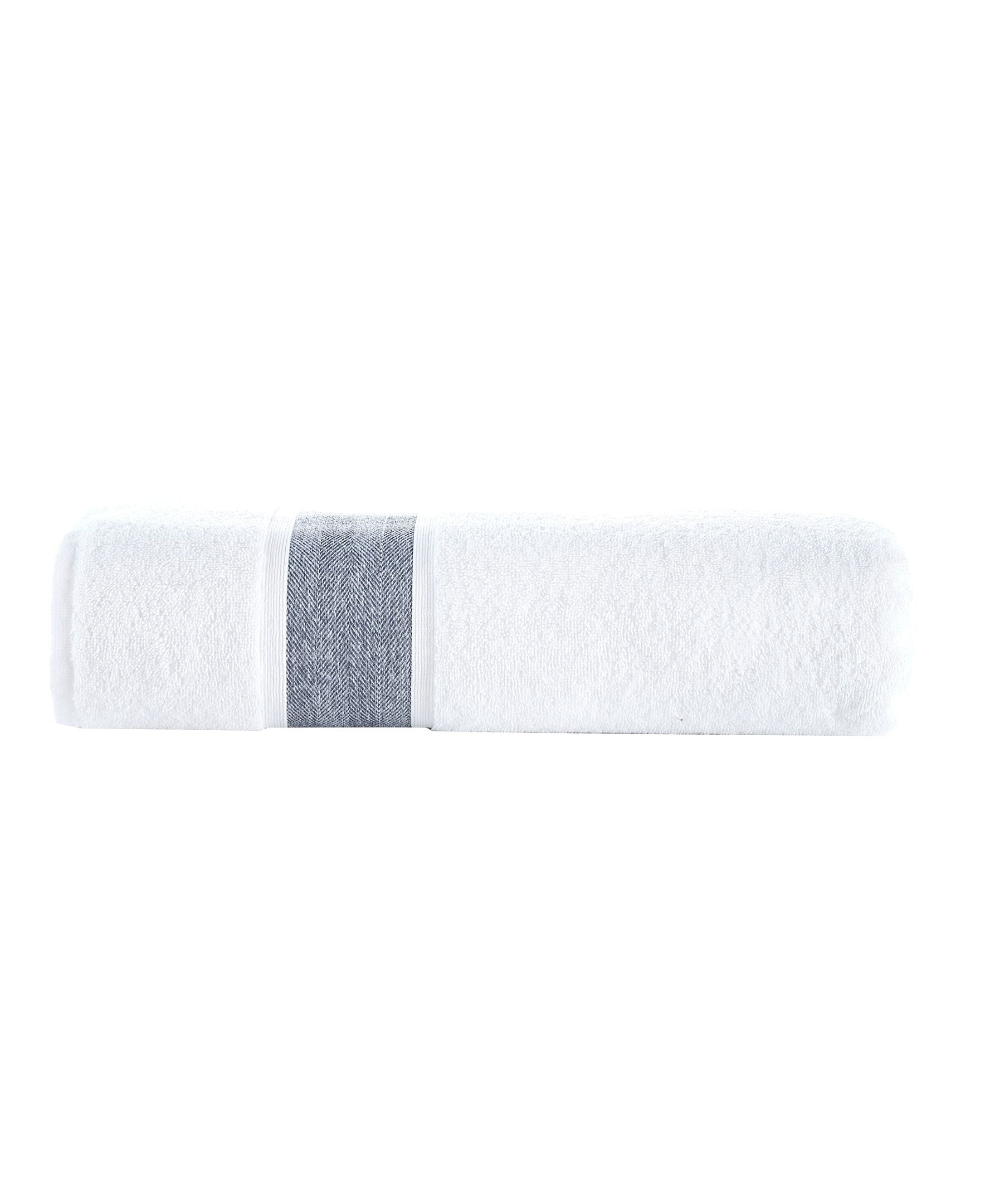  Brooks Brothers Ottoman Rolls Bath Sheet - Silver - Bonton