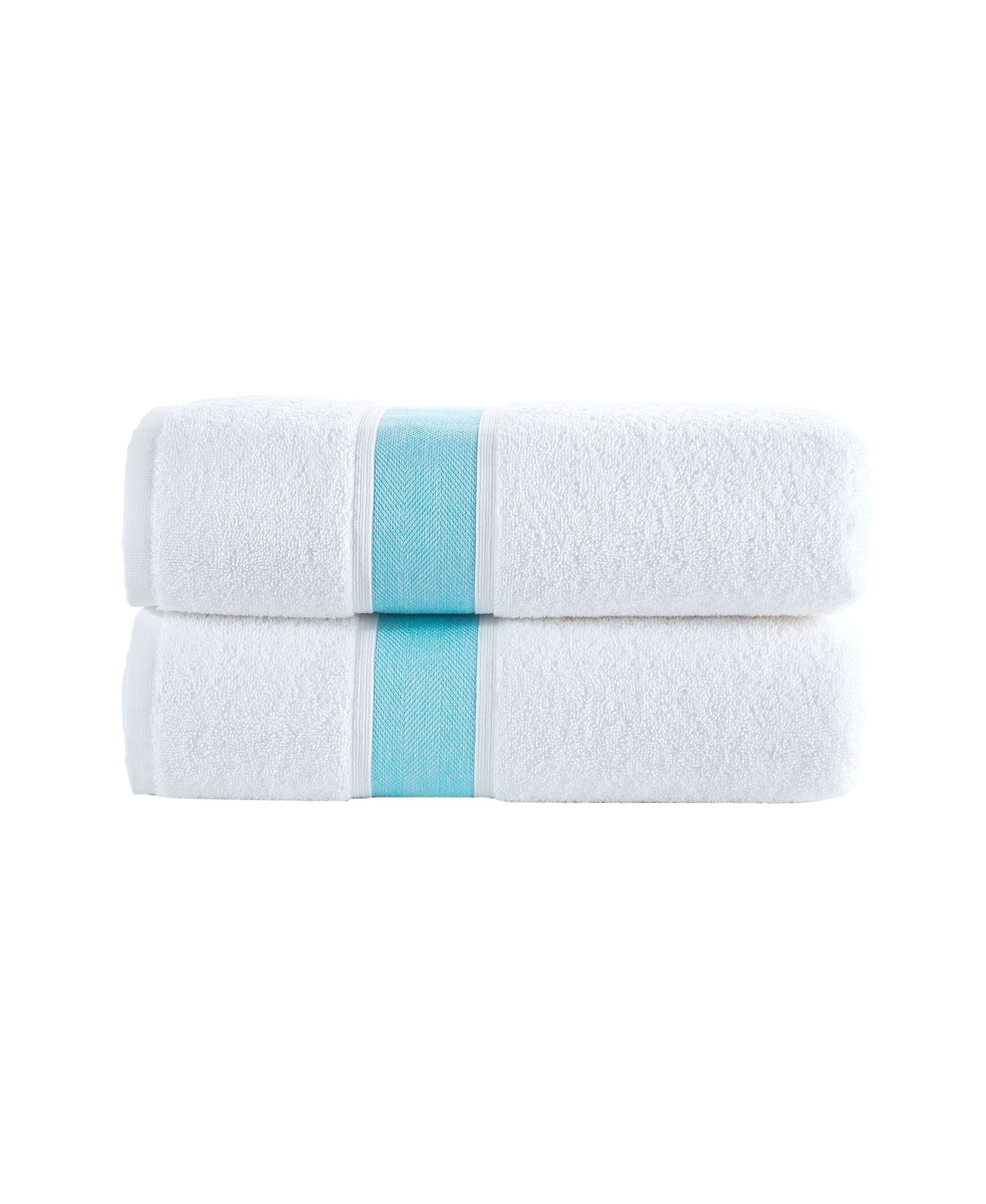  Brooks Brothers Ottoman Rolls 2 Piece Bath Towel Set - Sea Glass - Bonton