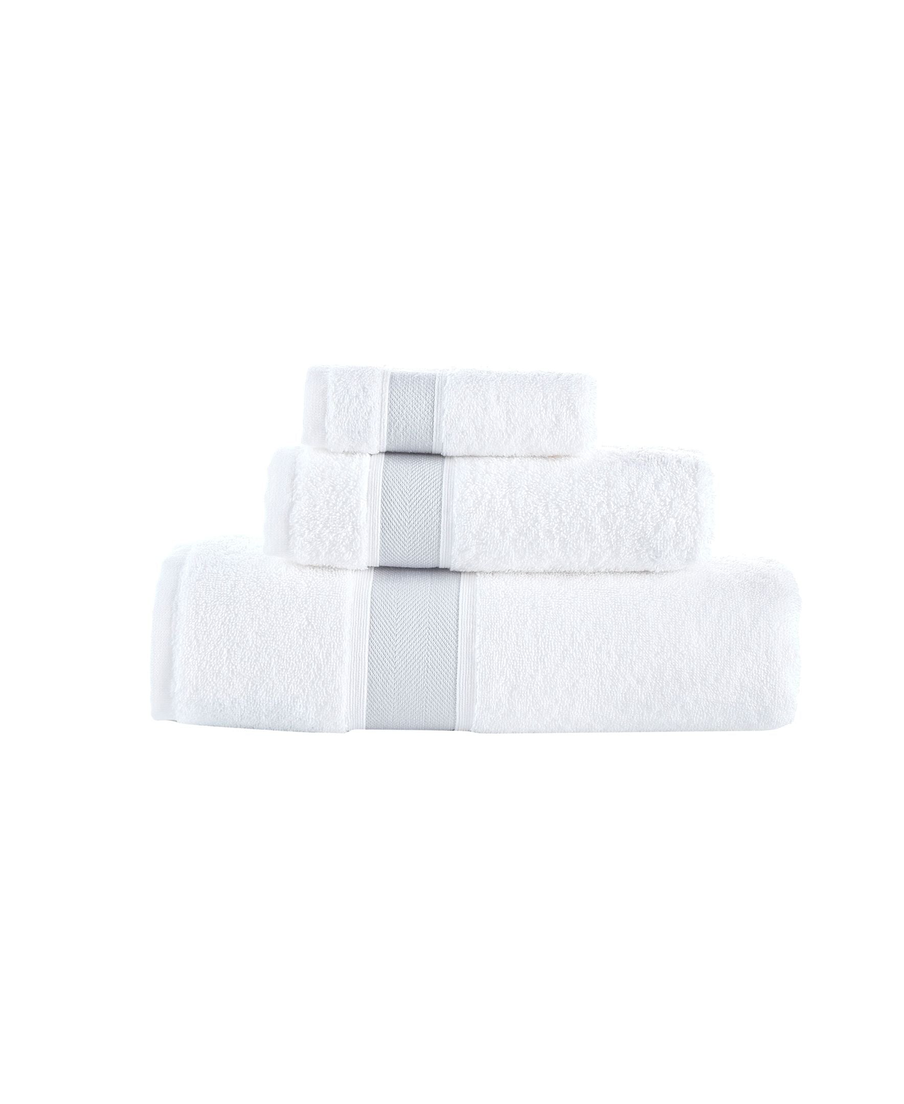  Brooks Brothers Ottoman Rolls 3 Piece Towel Set - Sea Glass - Bonton