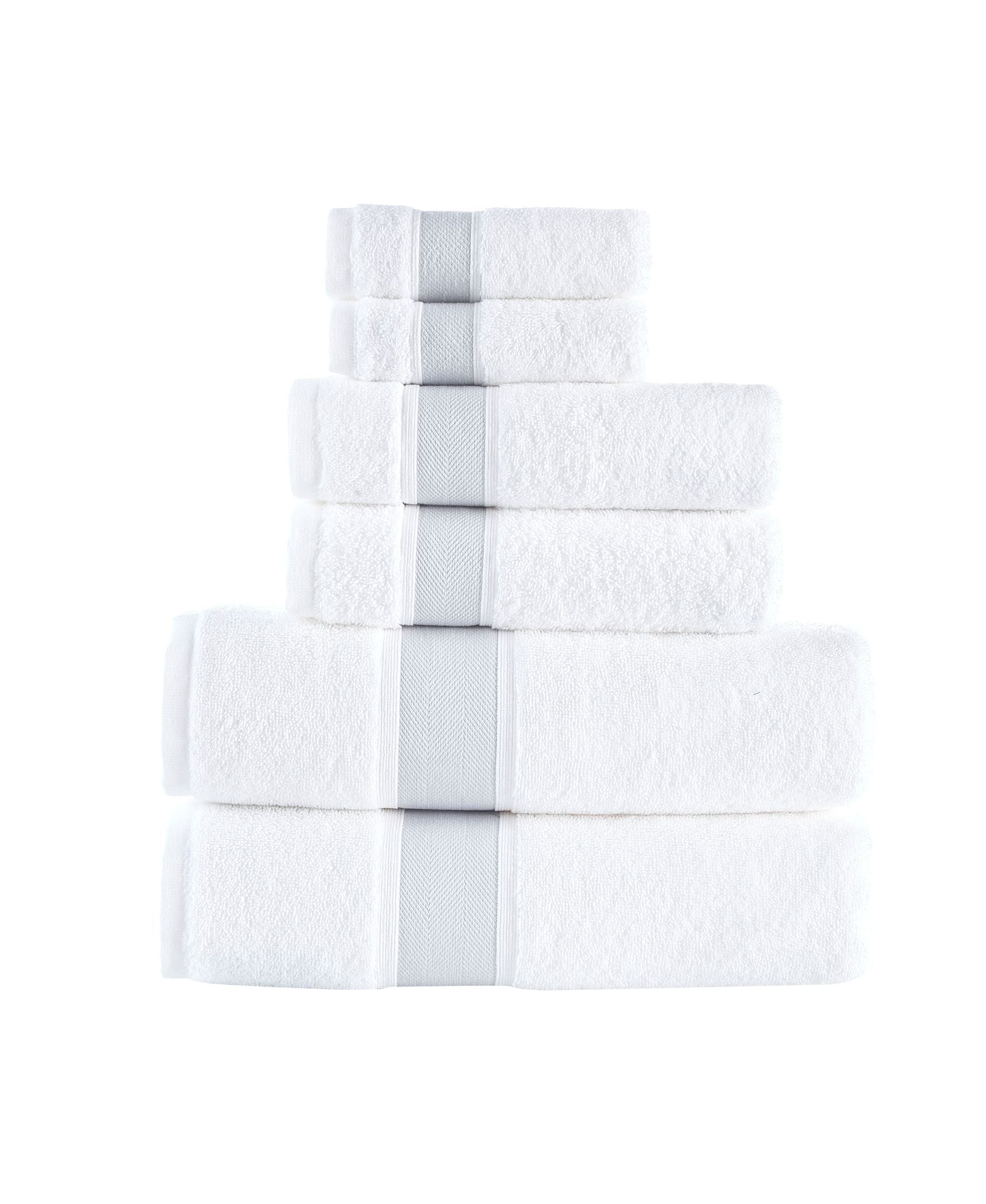  Brooks Brothers Ottoman Rolls 6 Piece Towel Set - Sea Glass - Bonton