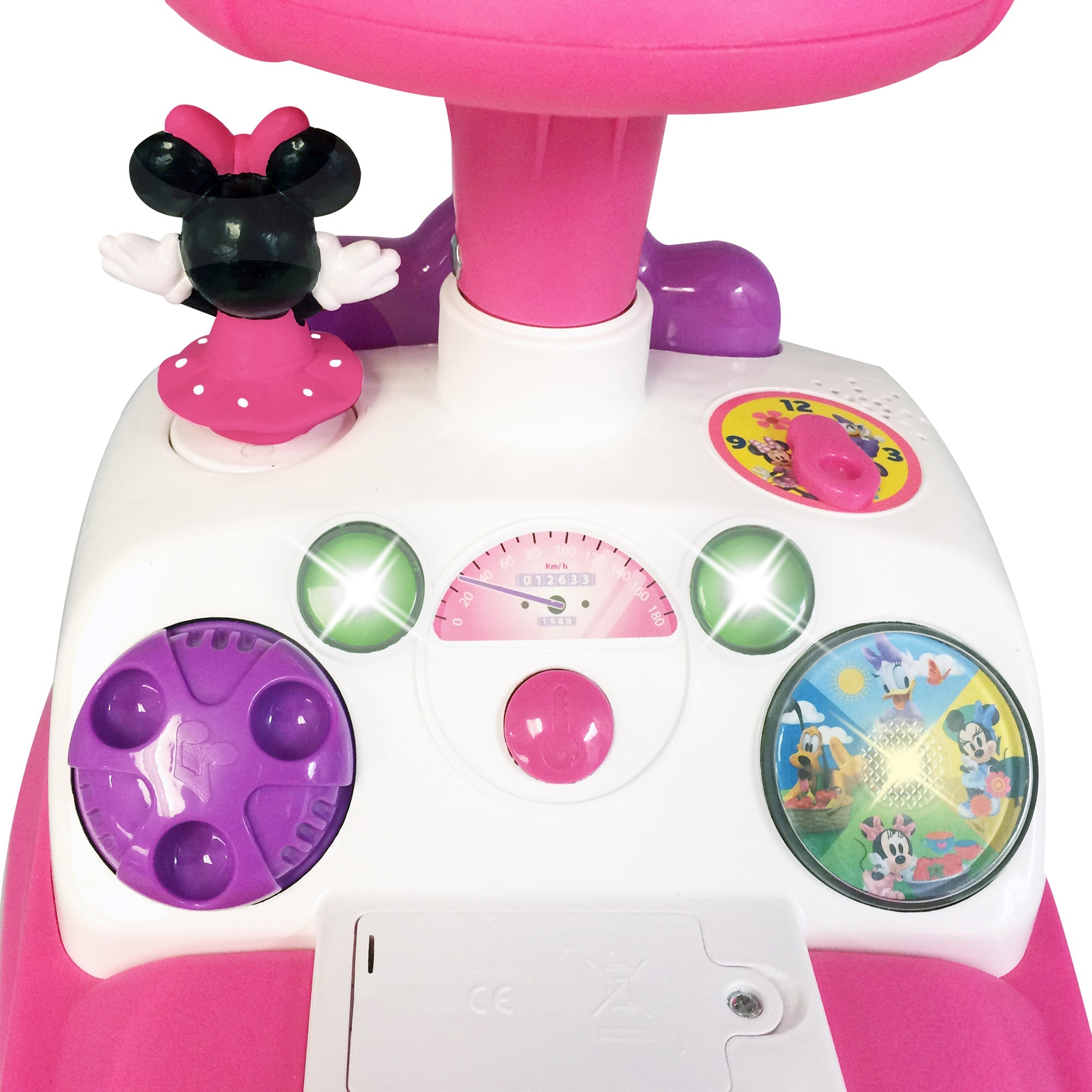  Kiddieland Kiddieland: Lights N' Sounds: Ride-On - Minnie - Disney Foot To Floor Activity Vehicle, Interactive Push & Pull Toy Car, Toddlers, Ages 12-36 Months - Multi - Bonton