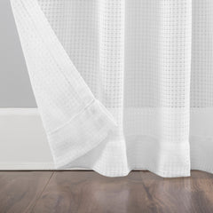 Waffle Weave Cotton Blend Tab Top Curtain