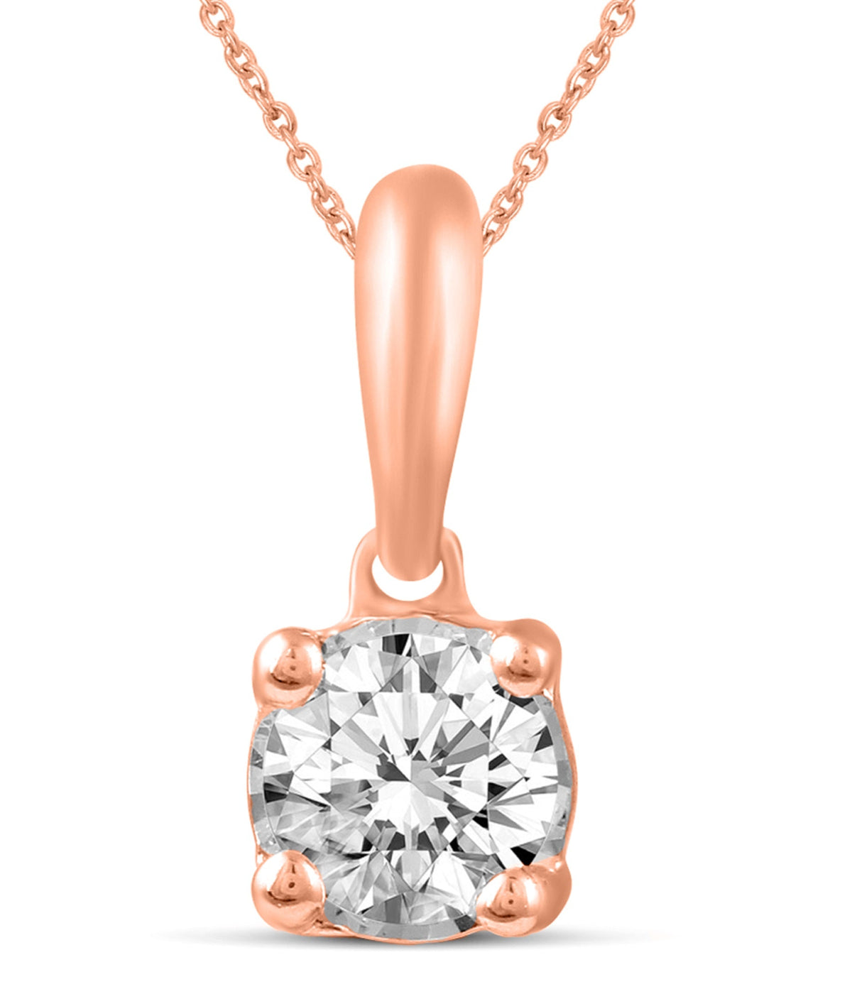  Kgs Jewels Inc 1/5 CTW Natural Diamond Solitaire Pendant Necklace in 14K Gold 18