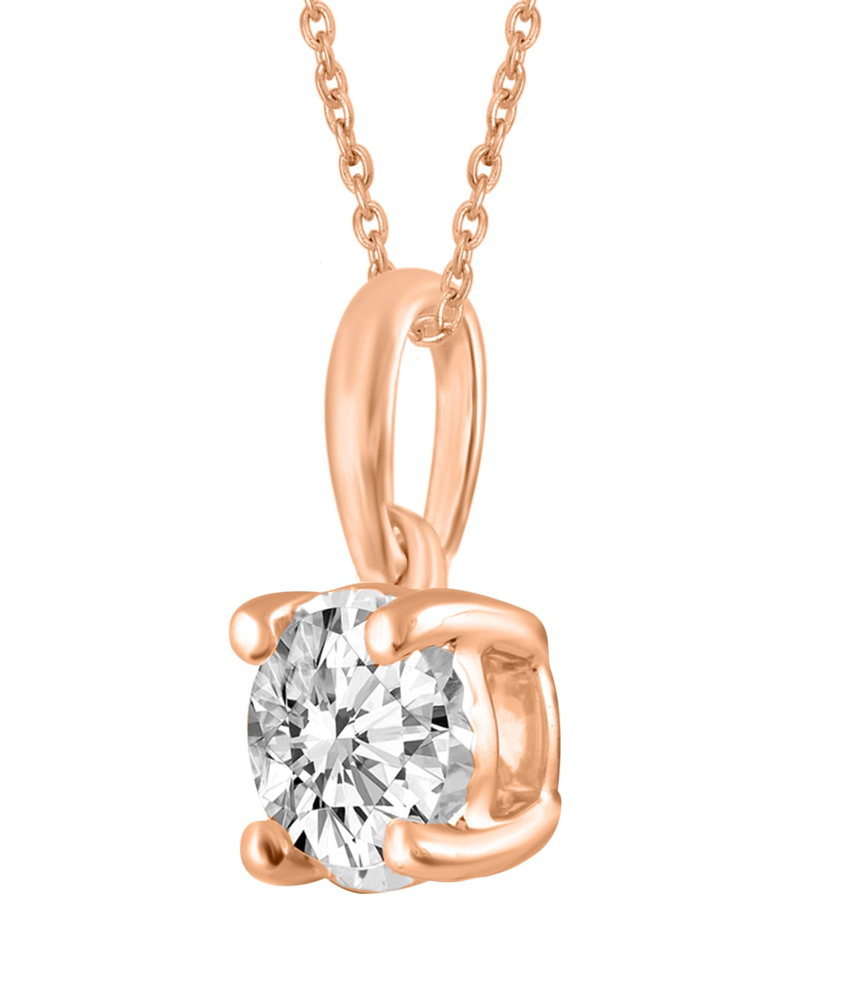  Kgs Jewels Inc 1/5 CTW Natural Diamond Solitaire Pendant Necklace in 14K Gold 18