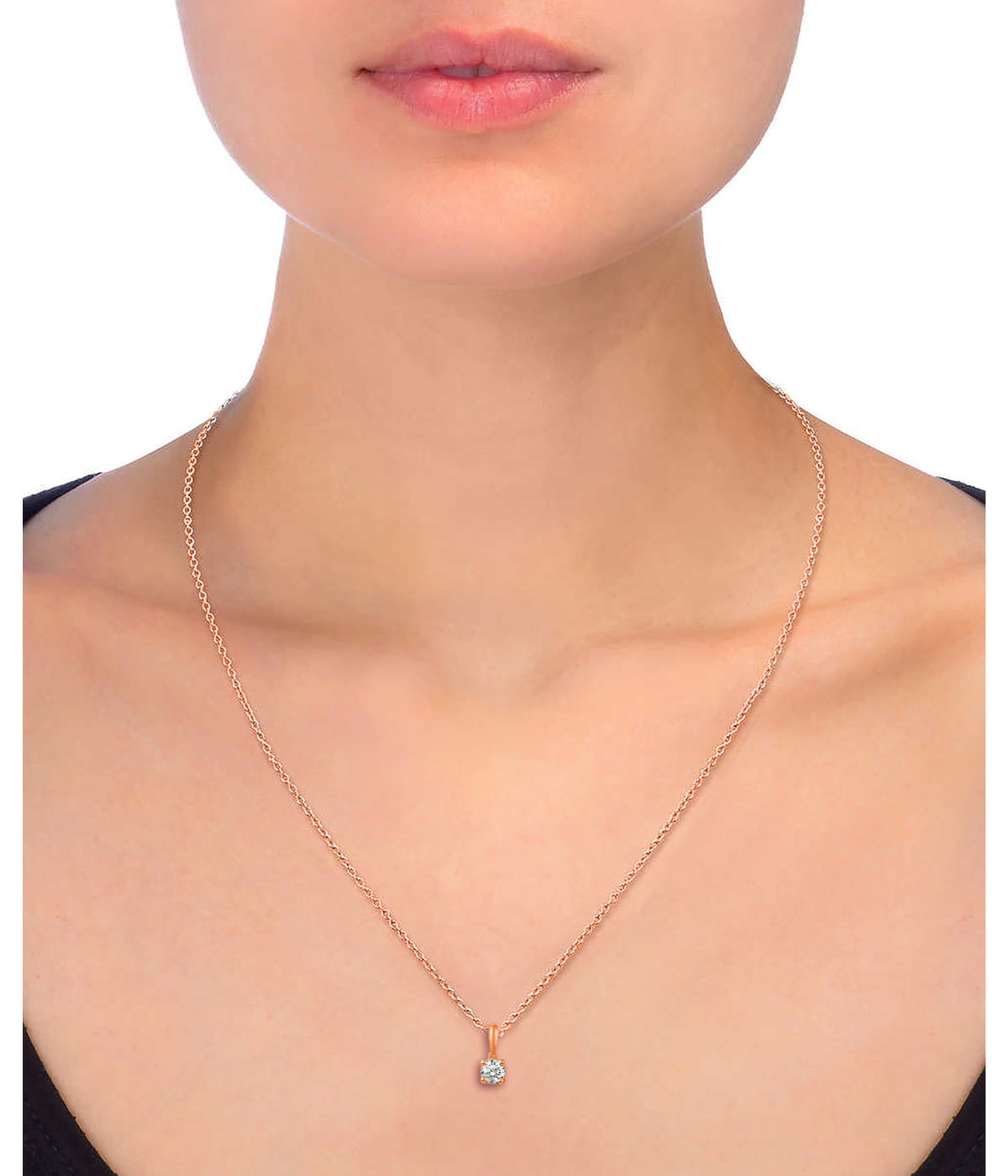  Kgs Jewels Inc 1/5 CTW Natural Diamond Solitaire Pendant Necklace in 14K Gold 18