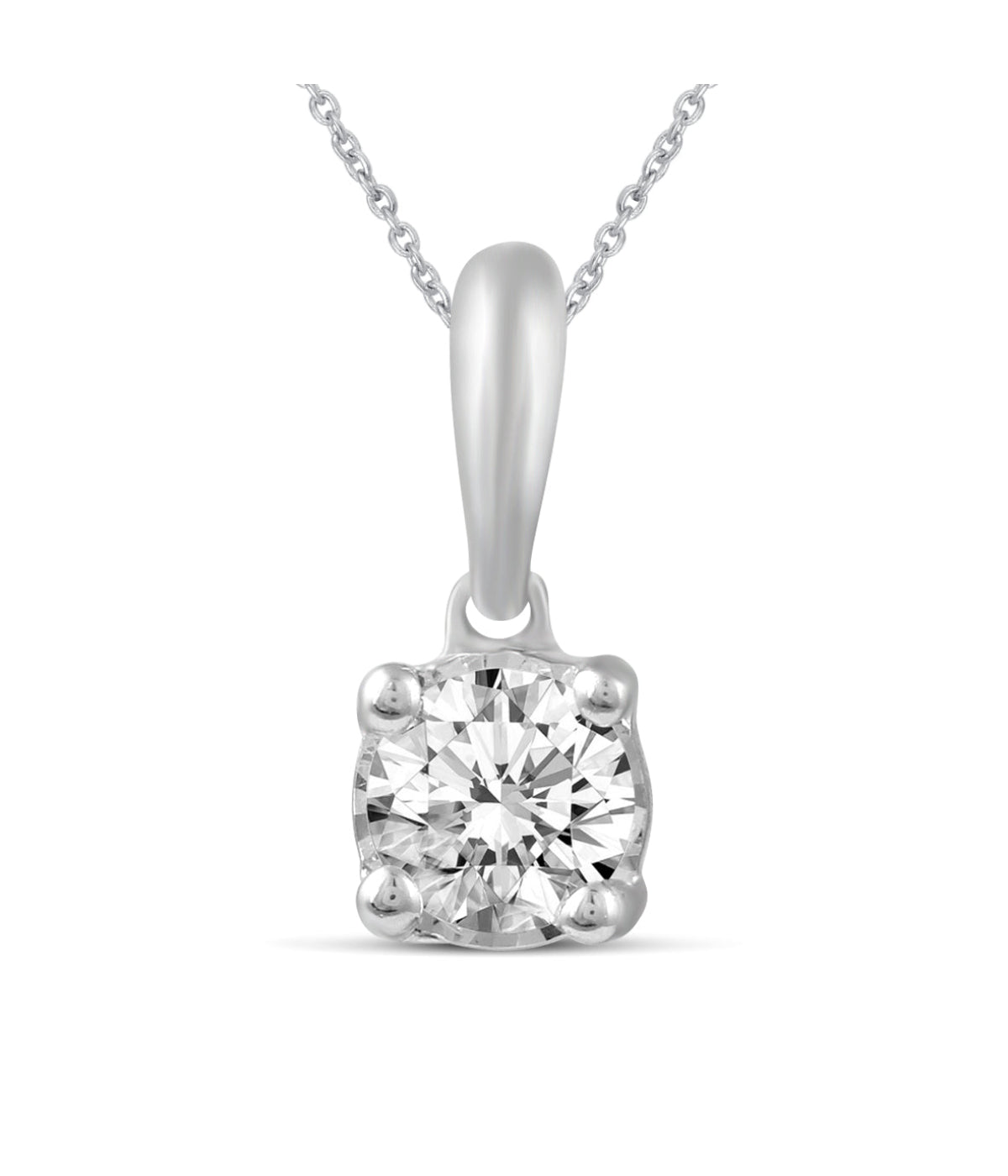  Kgs Jewels Inc 1/5 CTW Natural Diamond Solitaire Pendant Necklace in 14K Gold 18