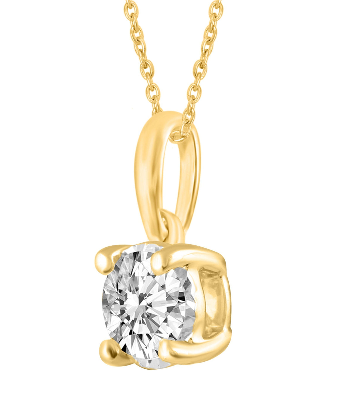  Kgs Jewels Inc 1/5 CTW Natural Diamond Solitaire Pendant Necklace in 14K Gold 18