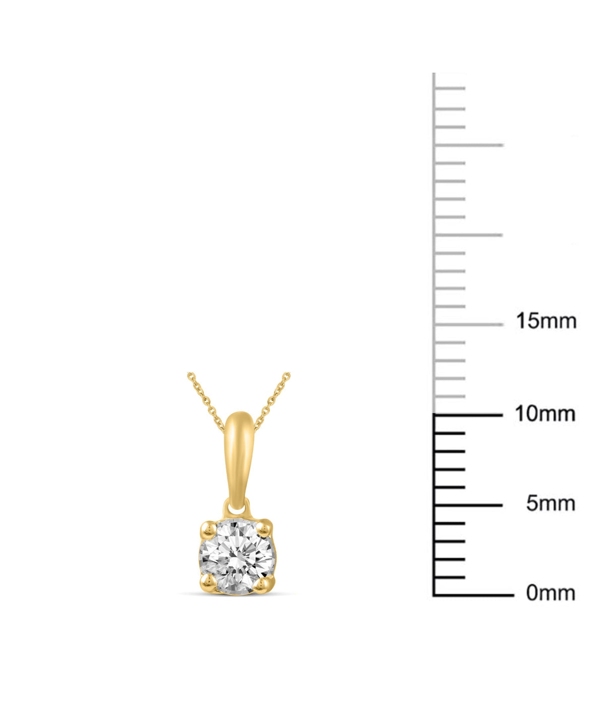  Kgs Jewels Inc 1/5 CTW Natural Diamond Solitaire Pendant Necklace in 14K Gold 18