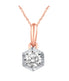  Kgs Jewels Inc 1/4 CTW Natural Hexagon Solitaire Pendant Necklace in 14K Gold 18