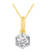  Kgs Jewels Inc 1/4 CTW Natural Hexagon Solitaire Pendant Necklace in 14K Gold 18