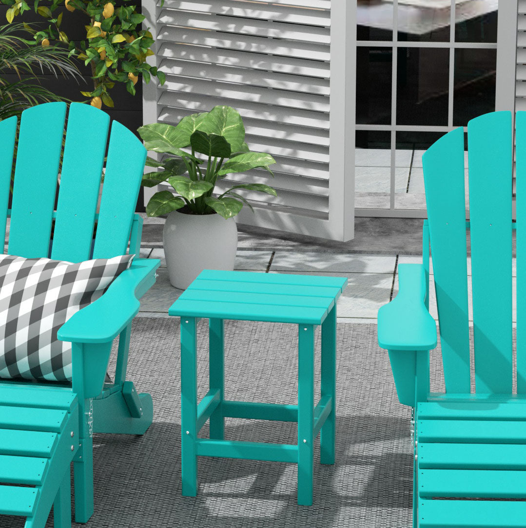  Westin Furniture Outdoor Patio Adirondack Side Table - Pacific Blue - Bonton