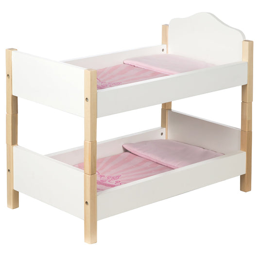 Baby Doll Bunk Bed Set W/ Blankets & Pillow in White