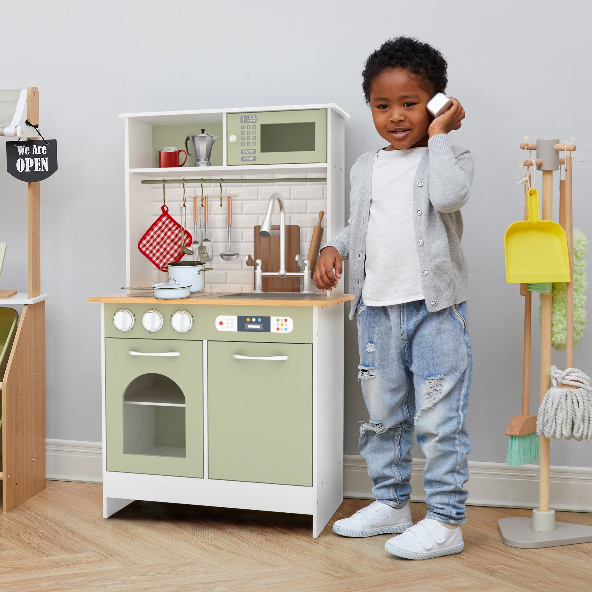  Teamson Kids Teamson Kids - Little Chef Boston Modern Play Kitchen - Green - Bonton