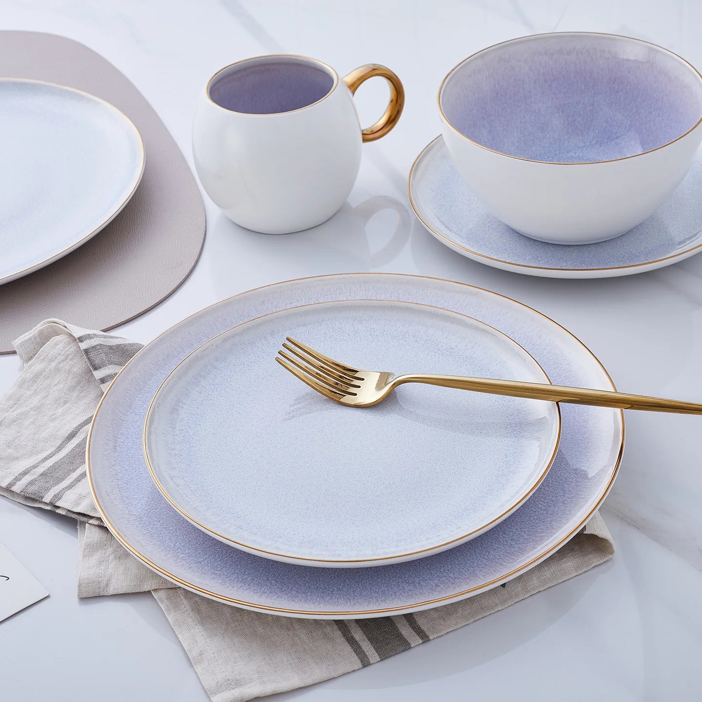  Stone + Lain Josephine 32-Piece Dinnerware Set Porcelain - Lavender - Bonton