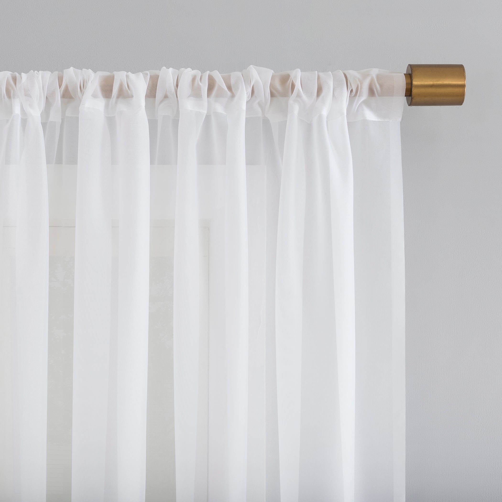  No. 918 Moulton Voile Sheer Rod Pocket Curtain Panel - Eggshell - Bonton