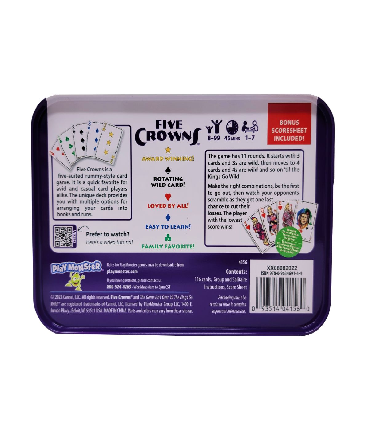  Five Crowns - The Five-Suited Rummy-Style Card Game Multi - Multi - Bonton