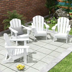 Outdoor Patio Folding Adirondack Chair, Set of 4